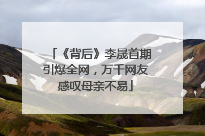 《背后》李晟首期引爆全网，万千网友感叹母亲不易