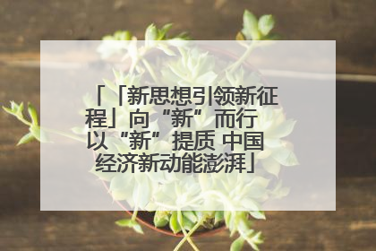 「新思想引领新征程」向“新”而行 以“新”提质 中国经济新动能澎湃