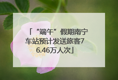 “端午”假期南宁车站预计发送旅客76.46万人次