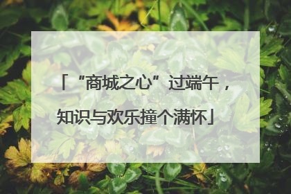 “商城之心”过端午，知识与欢乐撞个满怀