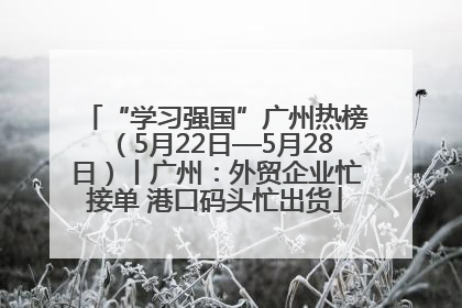 “学习强国”广州热榜（5月22日—5月28日）丨广州：外贸企业忙接单 港口码头忙出货