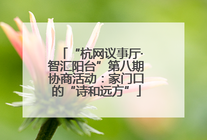 “杭网议事厅·智汇阳台”第八期协商活动：家门口的“诗和远方”