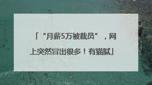 “月薪5万被裁员”，网上突然冒出很多！有猫腻