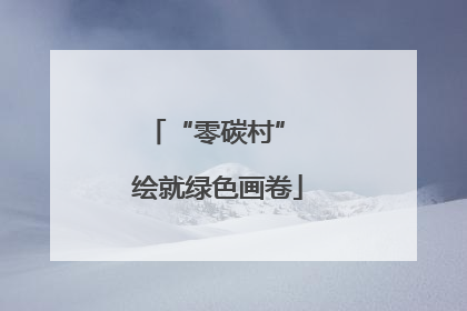 “零碳村” 绘就绿色画卷
