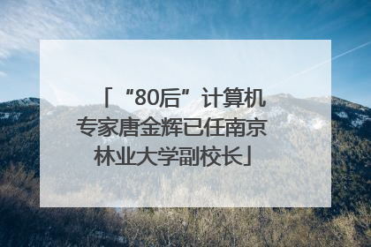 “80后”计算机专家唐金辉已任南京林业大学副校长