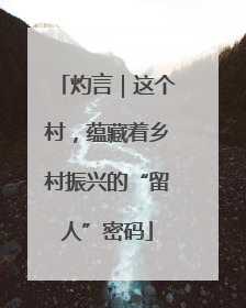 灼言｜这个村，蕴藏着乡村振兴的“留人”密码