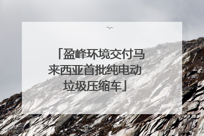盈峰环境交付马来西亚首批纯电动垃圾压缩车