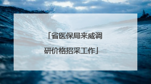 省医保局来威调研价格招采工作