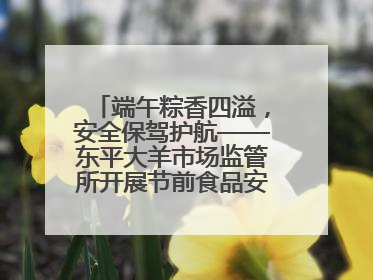 端午粽香四溢，安全保驾护航——东平大羊市场监管所开展节前食品安全专项检查