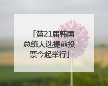 第21届韩国总统大选提前投票今起举行