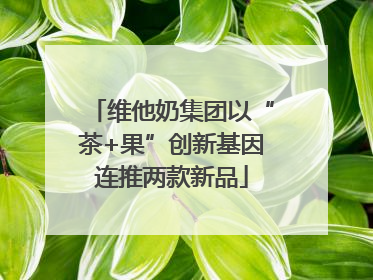 维他奶集团以“茶+果”创新基因连推两款新品
