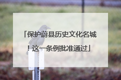保护蔚县历史文化名城！这一条例批准通过