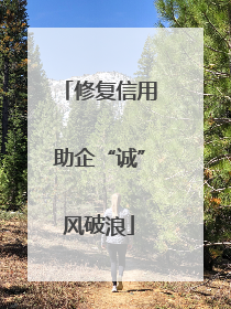 修复信用助企“诚”风破浪