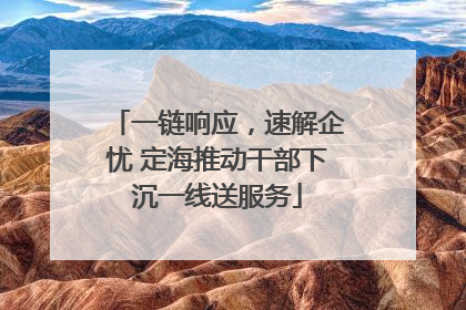 一链响应，速解企忧 定海推动干部下沉一线送服务