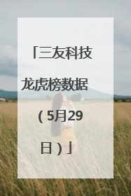 三友科技龙虎榜数据（5月29日）