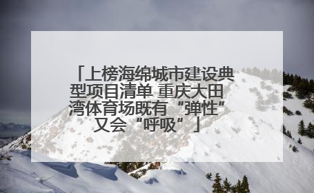 上榜海绵城市建设典型项目清单 重庆大田湾体育场既有“弹性”又会“呼吸”