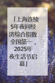 上海连续5年夜间经济综合指数全国第一，2025年夜生活节启幕