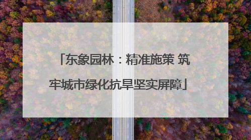 东象园林：精准施策 筑牢城市绿化抗旱坚实屏障