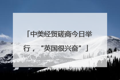 中美经贸磋商今日举行，“英国很兴奋”
