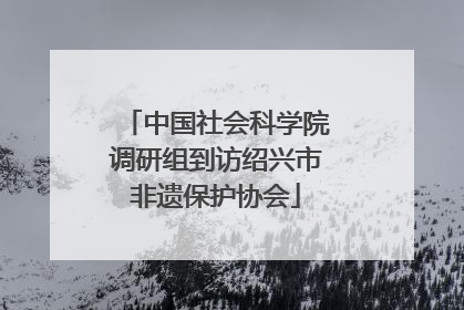 中国社会科学院调研组到访绍兴市非遗保护协会