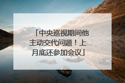 中央巡视期间他主动交代问题！上月底还参加会议