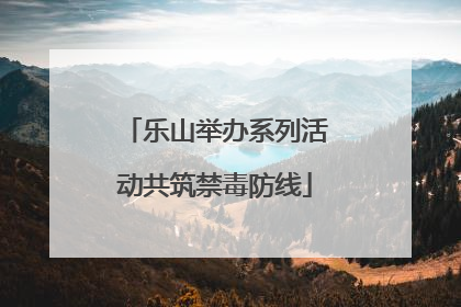 乐山举办系列活动共筑禁毒防线