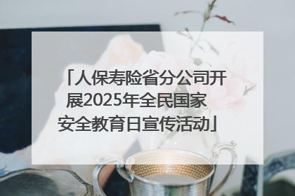 人保寿险省分公司开展2025年全民国家安全教育日宣传活动