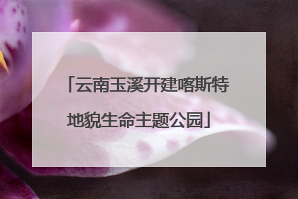 云南玉溪开建喀斯特地貌生命主题公园