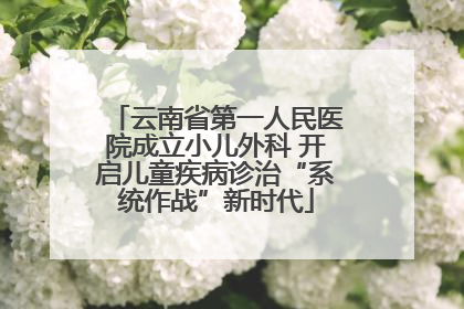 云南省第一人民医院成立小儿外科 开启儿童疾病诊治“系统作战”新时代