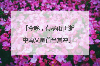 今晚，有暴雨！浙中南又是首当其冲