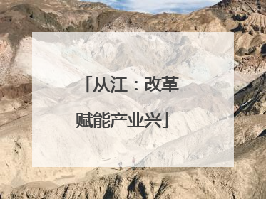 从江：改革赋能产业兴