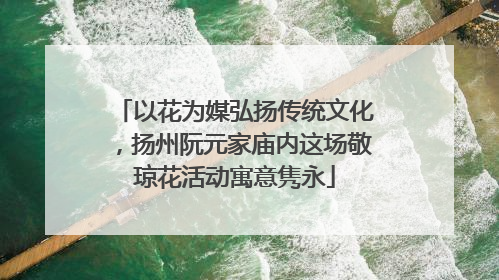 以花为媒弘扬传统文化，扬州阮元家庙内这场敬琼花活动寓意隽永