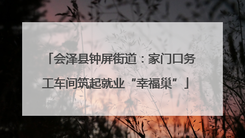 会泽县钟屏街道：家门口务工车间筑起就业“幸福巢”