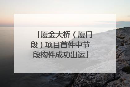 厦金大桥（厦门段）项目首件中节段构件成功出运