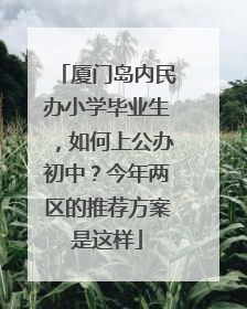 厦门岛内民办小学毕业生，如何上公办初中？今年两区的推荐方案是这样