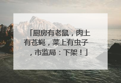 厨房有老鼠，肉上有苍蝇，菜上有虫子，市监局：下架！