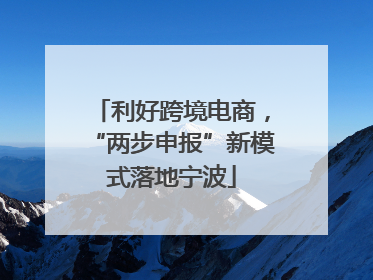 利好跨境电商，“两步申报”新模式落地宁波