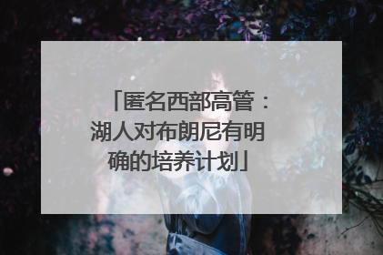 匿名西部高管：湖人对布朗尼有明确的培养计划