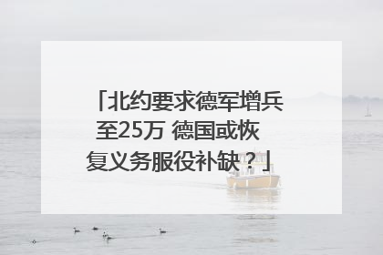 北约要求德军增兵至25万 德国或恢复义务服役补缺？