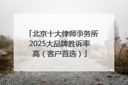 北京十大律师事务所2025大品牌胜诉率高（客户首选）