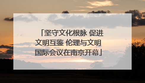 坚守文化根脉 促进文明互鉴 伦理与文明国际会议在南京开幕