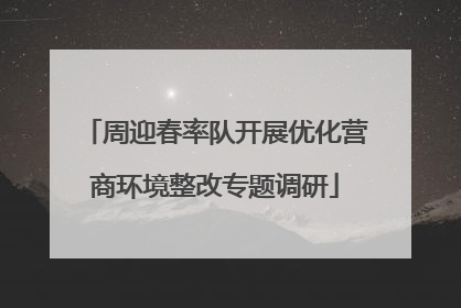 周迎春率队开展优化营商环境整改专题调研