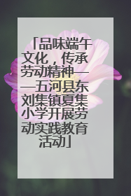 品味端午文化，传承劳动精神——五河县东刘集镇夏集小学开展劳动实践教育活动