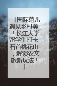 国际范儿遇见乡村美！长江大学留学生打卡石首桃花山，解锁农文旅新玩法！