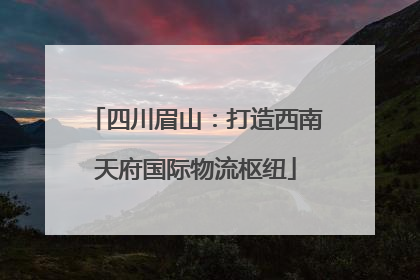 四川眉山：打造西南天府国际物流枢纽