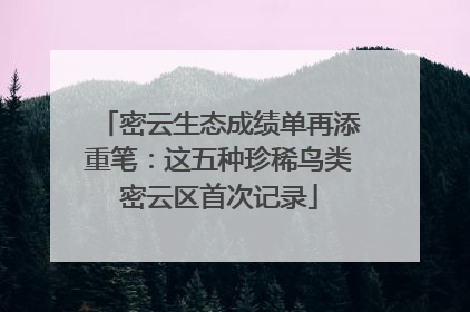 密云生态成绩单再添重笔：这五种珍稀鸟类密云区首次记录