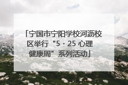 宁国市宁阳学校河沥校区举行“5・25 心理健康周”系列活动