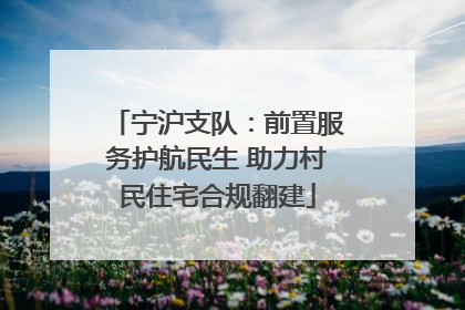 宁沪支队：前置服务护航民生 助力村民住宅合规翻建