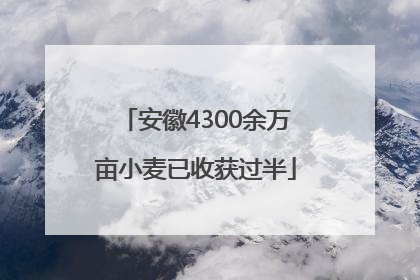 安徽4300余万亩小麦已收获过半