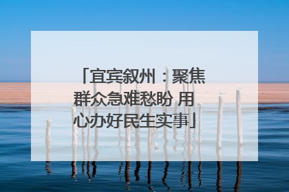 宜宾叙州：聚焦群众急难愁盼 用心办好民生实事